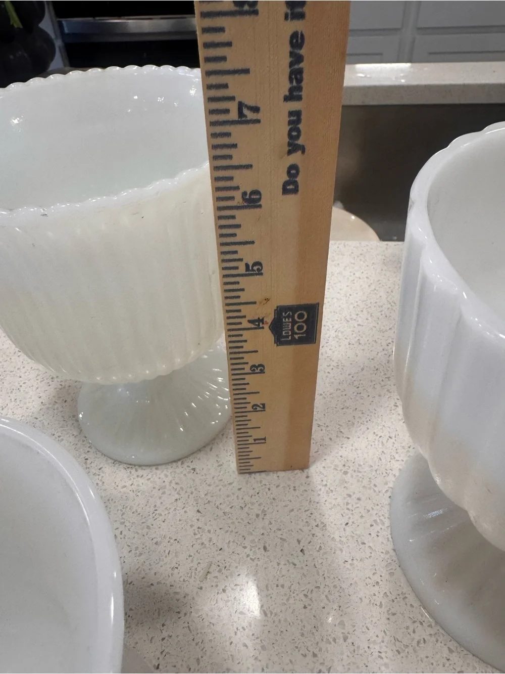Milk Glass Pedestal Bowl & Compote Set 5 - White